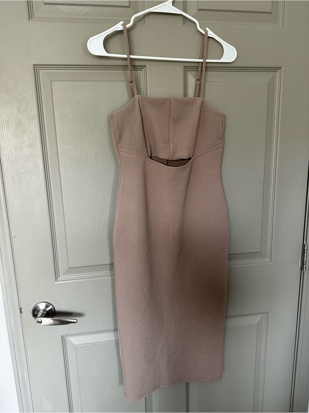 Forever 21 Mauve-Taupe Midi Bodycon Dress with Cutout